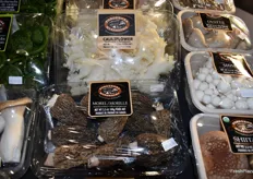 Cultivated cauliflower mushrooms as well as cultivated Morels, both from China.