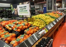 Bagged and bulk organic citrus was on display.