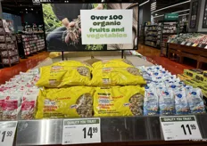 Nuts, including pistachios and peanuts, earned shelf space in the produce department.